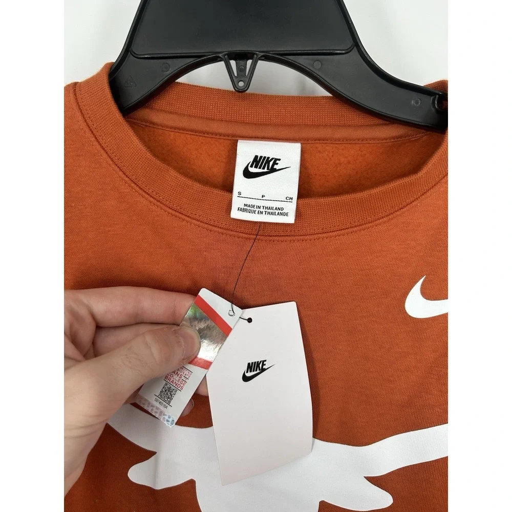 Texas Longhorns‎ Nike Club Fleece Crewneck Sweatshirt Pullover Orange Mens Small